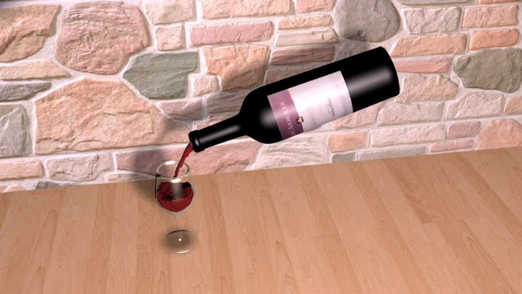 Wine bottle and glass preview image 1